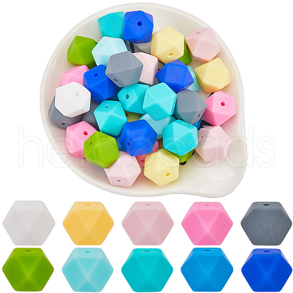 SOFPLATE 60Pcs 10 Colors Food Grade Eco-Friendly Silicone Beads SIL-SP0001-05-1