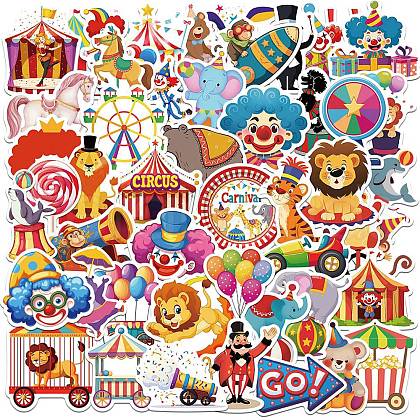 50Pcs Circus Theme PVC Waterproof Stickers STIC-Z001-01-1