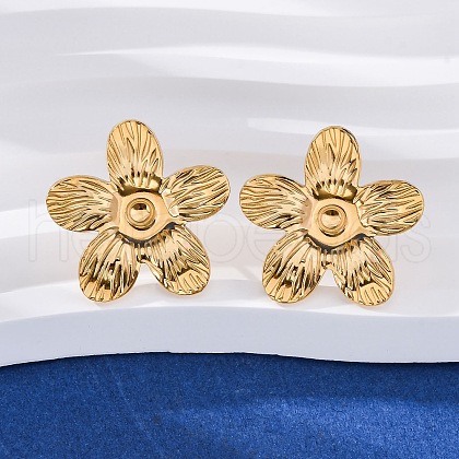 304 Stainless Steel Stud Earrings EJEW-F357-01G-02-1