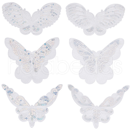 Gorgecraft 18Pcs 3 Style Butterfly Gauze Embroidery Ornaments Accessories PATC-GF0001-09-1