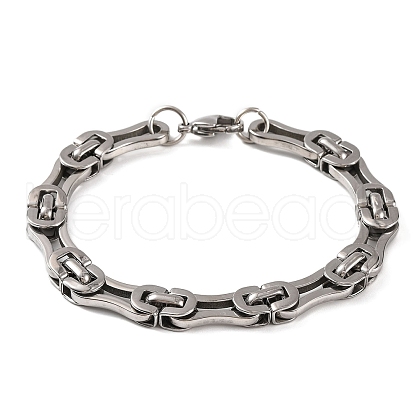 Tarnish Resistant 201 Stainless Steel Byzantine Chain Bracelets BJEW-B078-96P-1