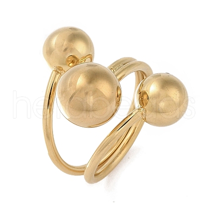 Ion Plating(IP) 304 Stainless Steel Adjustable Cuff Rings for Women RJEW-G315-04G-1