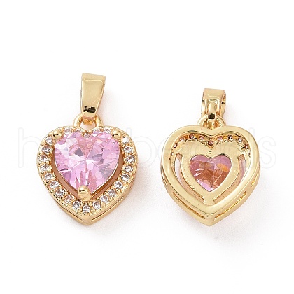 Brass Micro Pave Cubic Zirconia Charms KK-E068-VC434-1