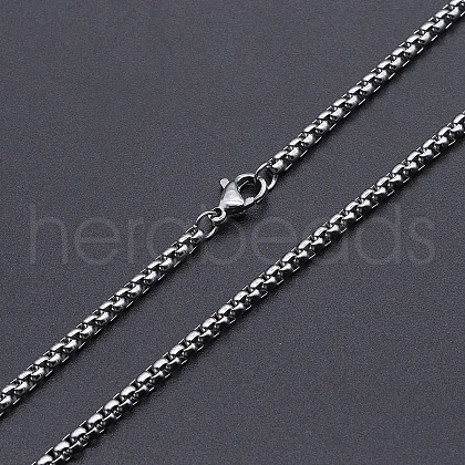 201 Stainless Steel Box Chain Necklace STAS-S105-JN929-1-45-1
