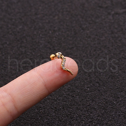 Brass Micro Pave Clear Cubic Zirconia Cartilage Earrings for Women WG50079-03-1