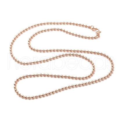 1.5mm Rack Plating Brass Ball Chain Necklaces for Women Men MAK-L044-63RG-1