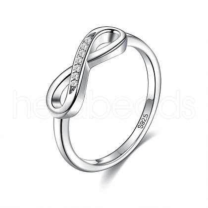 Anti-Tarnish Rhodium Plated 925 Sterling Silver Finger Rings RJEW-BB67007-7-1