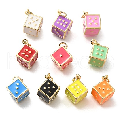 Rack Plating Brass Enamel Pendants KK-M296-04G-1