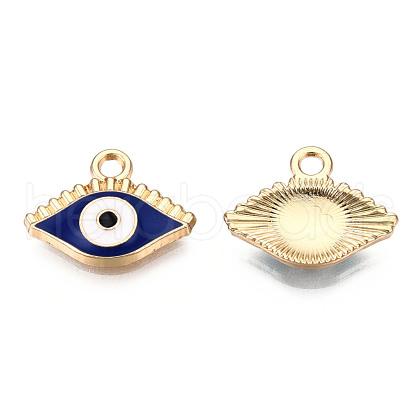 Light Gold Plated Alloy Enamel Pendants ENAM-T009-87B-RS-1