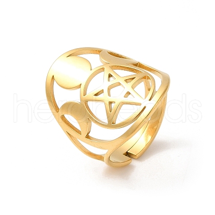 304 Stainless Steel Adjustable Rings for Women RJEW-G291-01G-1