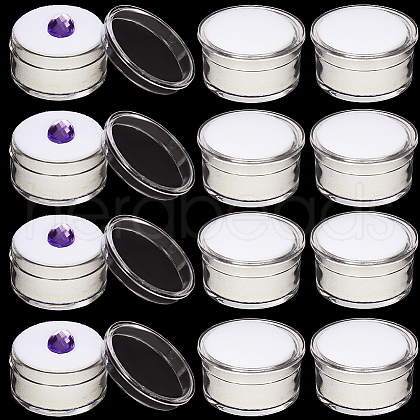 Round Jewelry Clear Plastic Loose Diamond Storage Box CON-WH20003-01A-02-1