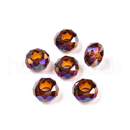 Transparent Glass European Beads GPDL-N005-D14mm-A07-1