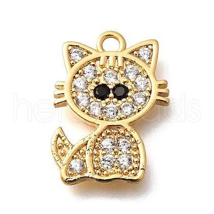 Brass Micro Pave Cubic Zirconia Pendants KK-K294-04G-1