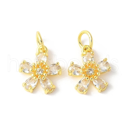 Brass Micro Pave Cubic Zirconia Pendants KK-U067-03G-04-1