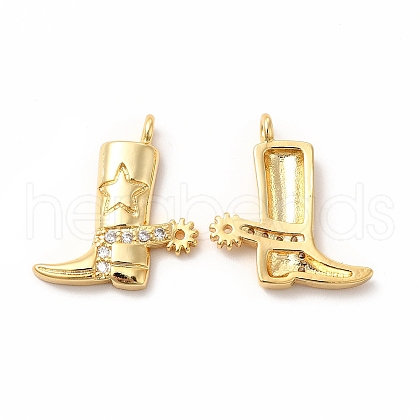 Rack Plating Brass Micro Pave Cubic Zirconia Pendants X-KK-H436-11G-1