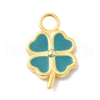 925 Sterling Sliver Light Sea Green Enamel Charms STER-Z012-01G-07-1