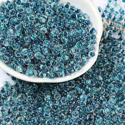 Transparent Inside Colours Glass Seed Beads SEED-A032-04E-1