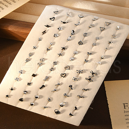 50Pairs Alloy Stud Earring Sets WGE3ED5-04-1