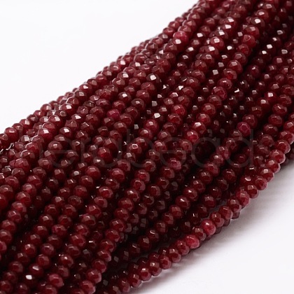 Dyed Natural Malaysia Jade Rondelle Beads Strands G-E315-2x3mm-07-1