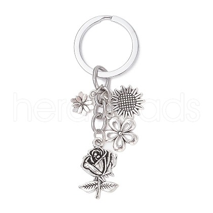 Tibetan Style Alloy Keychains KEYC-JKC01022-1