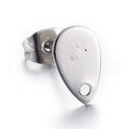 Non-Tarnish 304 Stainless Steel Stud Earring Findings STAS-L211-05B-P-1