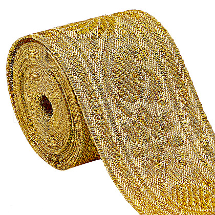 Gorgecraft 4.6~5 Yards Ethnic Style Polyester Jacquard Ribbon for Sewing Decoration OCOR-GF0003-96E-1