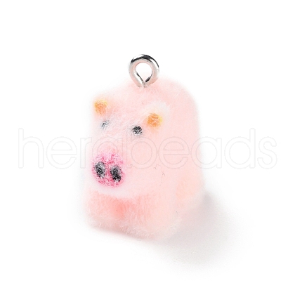 Flocky Resin Pendants RESI-A040-04-1