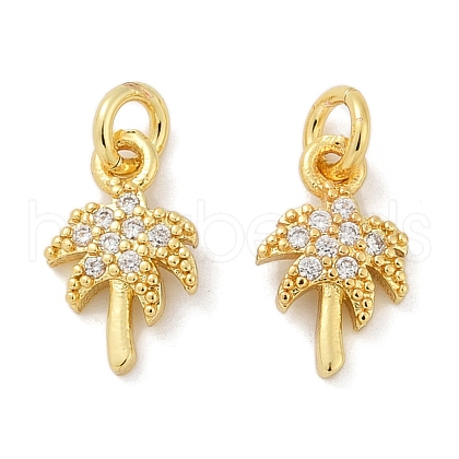Brass Micro Pave Cubic Zirconia Pendants KK-U073-01G-1