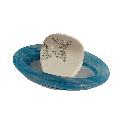 Cellulose Acetate(Resin) Pave Clear Cubic Zirconia Claw Hair Clips PW-WGE2BD2-02-1