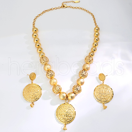 Elegant Fashion Round Brass Necklace & Earrings Sets for Women BK2694-1