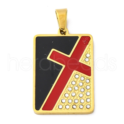 304 Stainless Steel Enamel Pendants STAS-S163-16G-1