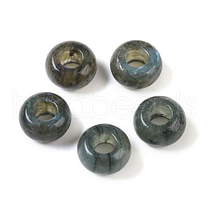 Natural Labradorite European Beads G-G740-14x8mm-37-1