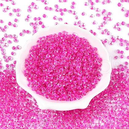6/0 Inside Colours Transparent Glass Seed Beads SEED-T007-07I-1