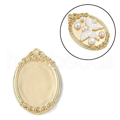 Brass Pendant Cabochon Settings KK-V005-01G-02-1