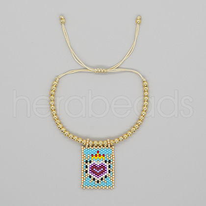 Bohemian Style Brass Bead Braided Bead Bracelets DK2646-2-1