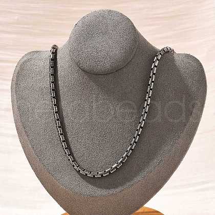 304 Stainless Steel Cardano Chain Necklaces for Women Men NJEW-A033-03F-AS-1