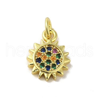 Real 18K Gold Plated Brass Pave Cubic Zirconia Pendants KK-M283-09B-02-1
