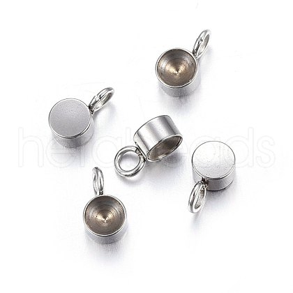 Tarnish Resistant 304 Stainless Steel Charms Rhinestone Settings STAS-O107-02P-1