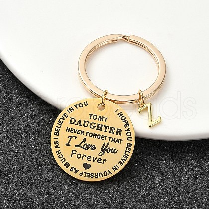 Valentine's Day Brass & 201 Stainless Steel Keychain KEYC-YW00097-26-1