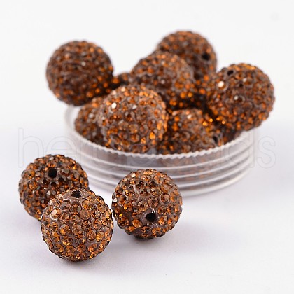 Grade A Rhinestone Pave Disco Ball Beads RB-Q105-7-1