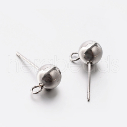 Non-Tarnish 304 Stainless Steel Post Stud Earring Findings STAS-E074-15-1