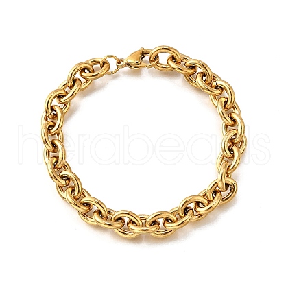 304 Stainless Steel Cable Chain Bracelets for Women BJEW-Q050-01A-G-1