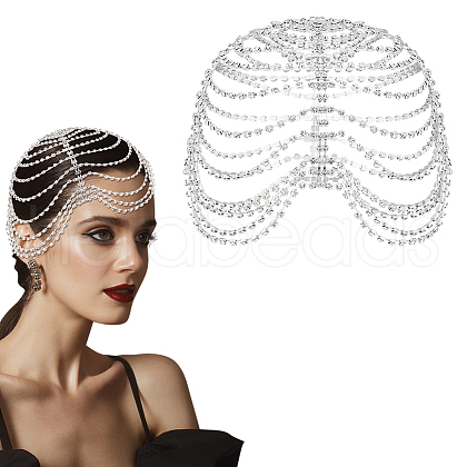 Alloy Rhinestone Mesh Headbands OHAR-WH0021-50-1