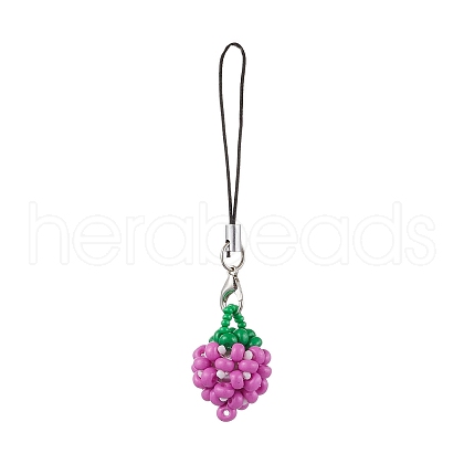 3Pcs Glass Seed Beads Mobile Straps HJEW-MZ00101-03-1