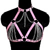 Imitation Leather & Alloy Curb Chain Harness Chest Body Chains FS-WG84763-04-1