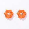 Flower Alloy Resin Stud Earrings FS-WG5AFB8-05-2