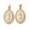 Brass Micro Pave Cubic Zirconia Pendants KK-D057-04G-1