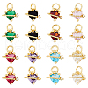 DICOSMETIC 16PCS 8Colors Brass Cubic Zirconia Charms KK-DC0003-70-1