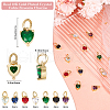 Beebeecraft 28Pcs 7 Colors Brass Micro Pave Cubic Zirconia Charms FIND-BBC0003-48-2
