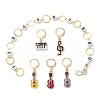 Musical Theme Alloy Enamel Acrylic Pendant Decorations HJEW-JM01847-1